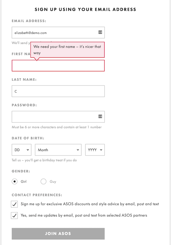ASOS as an example of a good form