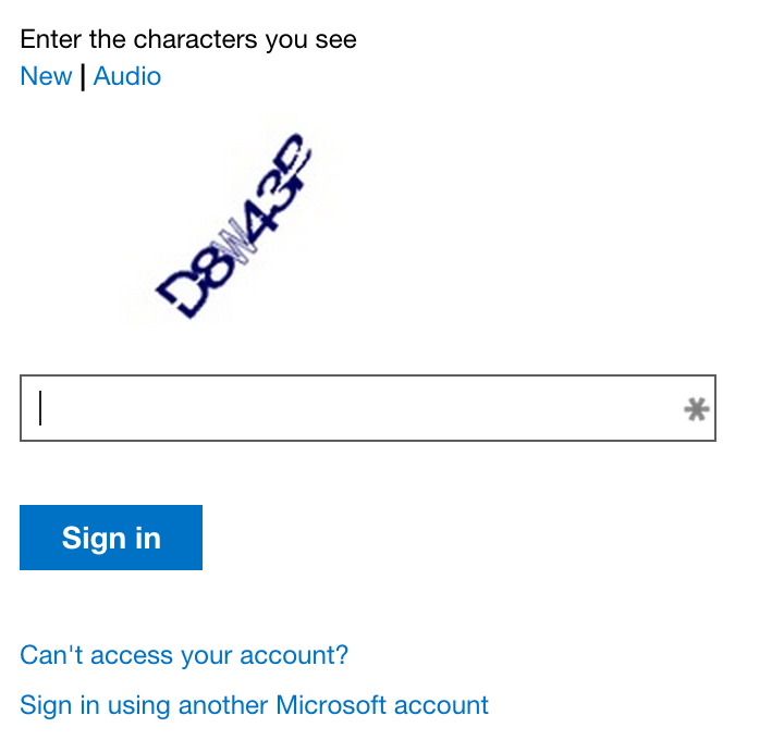 CAPTCHA text on hotmail.com where you can't tell if the last letter is a P or R